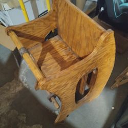 Amish Handmade 3 in 1 Highchair Rocker And Desk