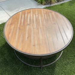 Wood And Metal Coffee Table