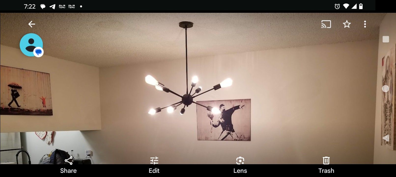 Hanging Chandelier, 10  Light Bulbs