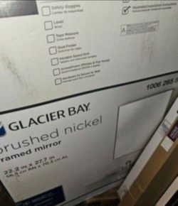 Glacier Bay 22"x27" Brushed Nickel Fog-Free Vanity Mirror