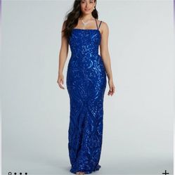 Sequins Blue Dress