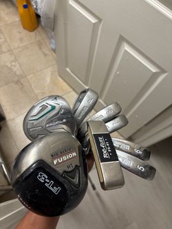 Golf clubs set (5-8 iron, 5 wood, PW, driver, putter)