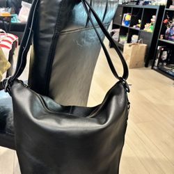 Black Leather Coach Handbag