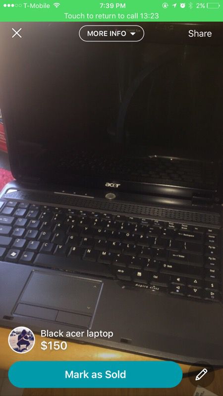 Black acer laptop