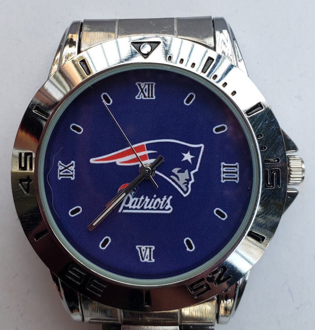 Stainless Steel New England Patriots Watch