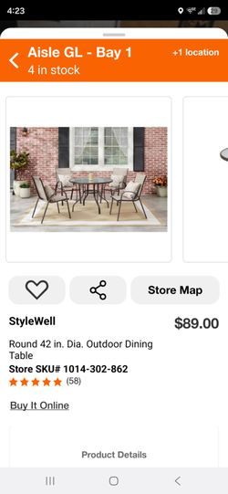 StyleWell Round 42 in. Outdoor Dining Table