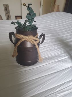 Cute Brown tin Vase 