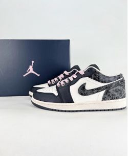 Air Jordan 1 Low White Black Pink Sneakers