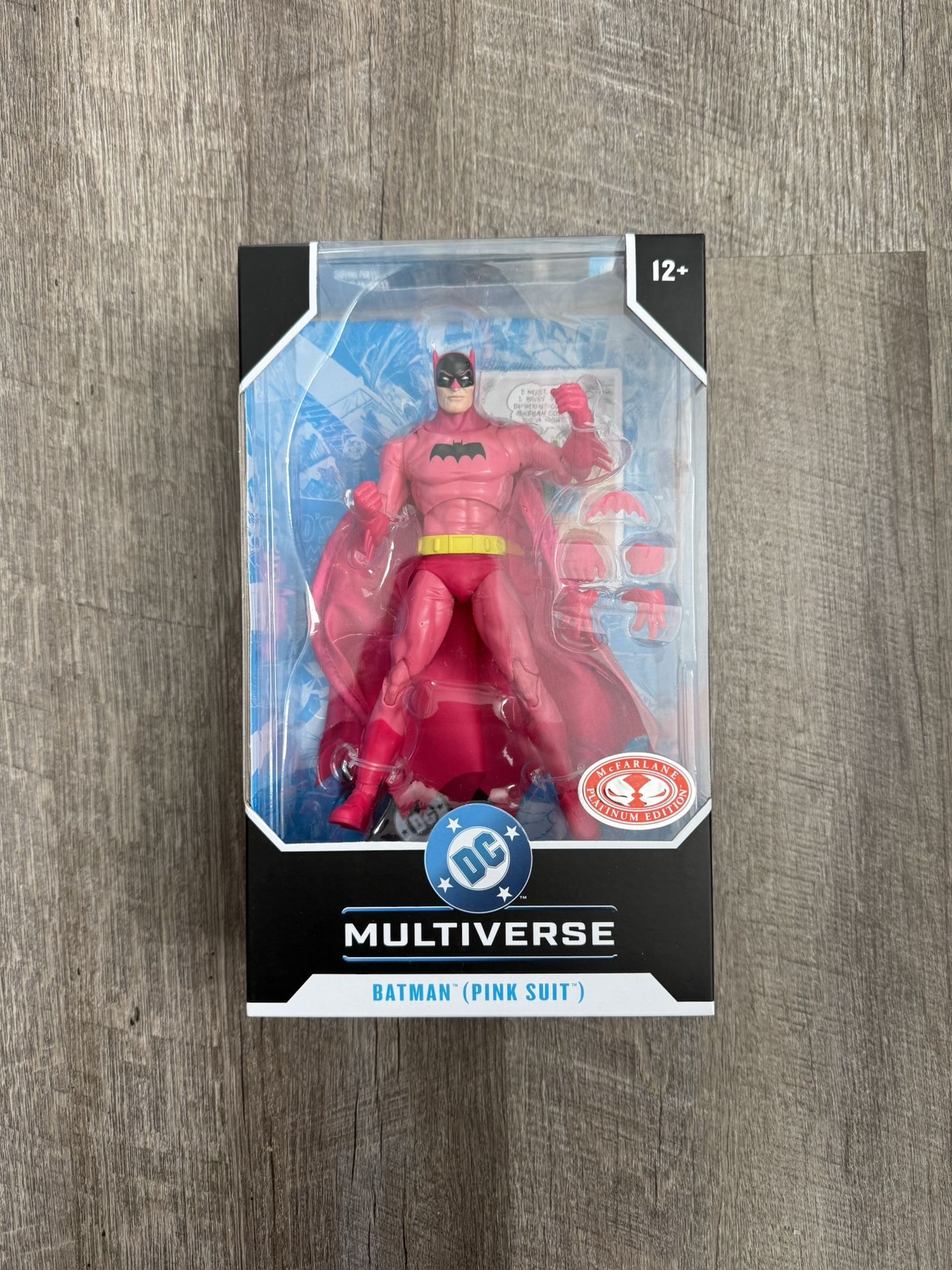 In Hand, Brand New, Never Opened Mcfarlane Toys - DC Multiverse - Batman Pink Suit - 7” Inch Figure - Platinum Edition