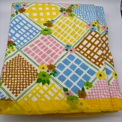 *Williamsfield & Higley* Vintage 70’s Cannon Acrylic Blanket Nylon  Satin Trim 72x85 USA