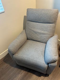 Gray Fabric Upholstered Recliner/rocking Chair