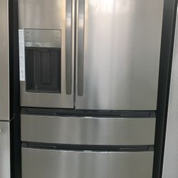 4 Door Stainless Steel Refrigerator- With Large Ice Capacity, Take It For Zero Down Ask For Details!