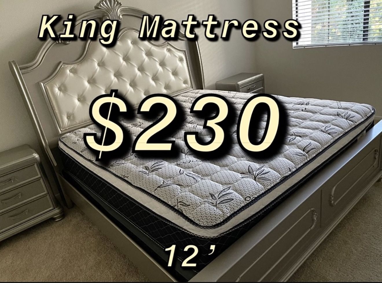 NEW KING PILLOW TOP MATTRESS ONLY $230