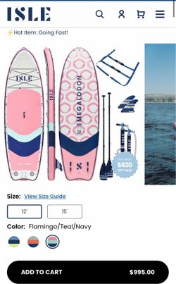 Brand new pink 12’ megladon 3 inflatable paddle board