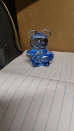 Vintage  Blue Art Glass Koala Bear
