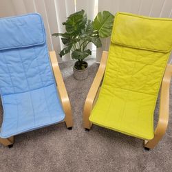 IKEA Poang Kids Lounge Armchairs With Removable Cushions