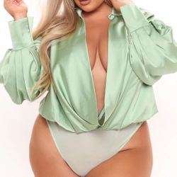 FASHIONNOVA Satin Bodysuit