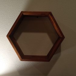 Small Dark Wood Octagon Shelfs