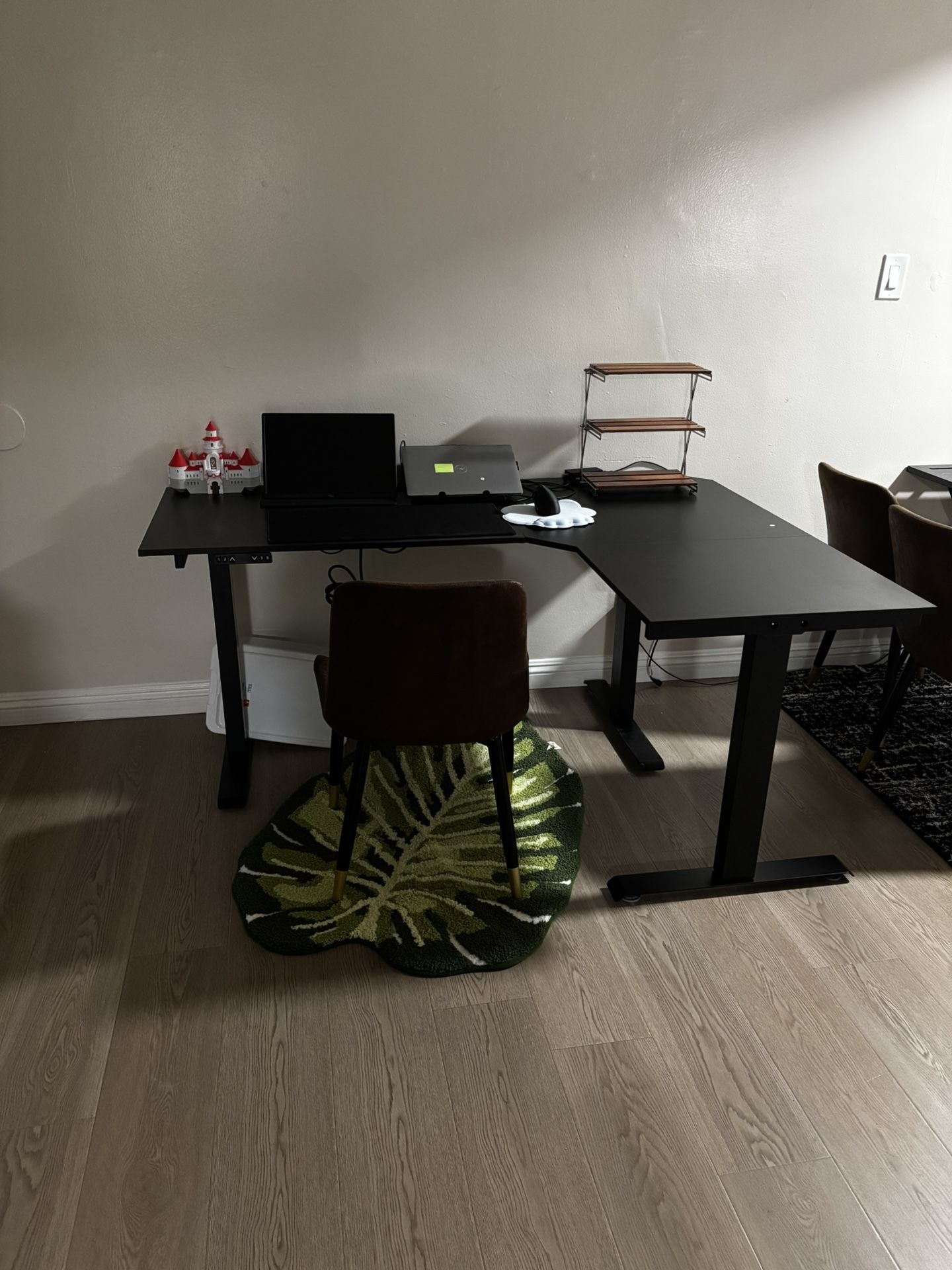 Height Adjustable Sit To Stand Desk | L Shape | 63” | 3 Memory Settings | Electric | Computer Gaming Workstation Desk