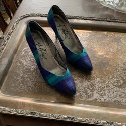 Vintage 90’s Silk Shantung Ladies Pumps Shoes