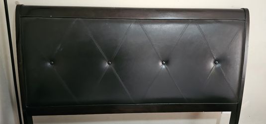 Queen Headboard Wooden Frame ' Expresso' Tuff Leather