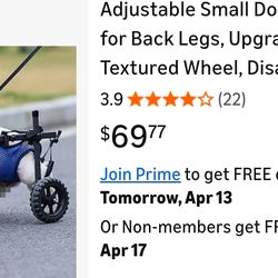 Adjustable Small Dog Wheelchair for Back Legs, Upgraded 5.5in Textured Wheel, Disabled Pets, Leg Brace, Mobility Aid for Small Pets, Hind Limb Rehabil