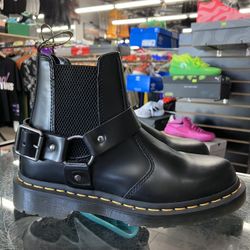 Women’s Dr Martens Wilcox Black Leather Harness Boot