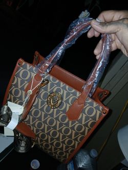 This Valentino Orlandi Brown "VOVO" Monogram Tote Bag
