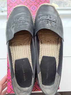 Tory Burch Leather Espadrilles – Black (Size 5.5)
