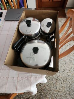 Stainless steel copper bottom cooking set 11 pc