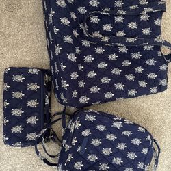 Vera Bradley Tote Bag, Lunch Bag, Wallet And Umbrella 