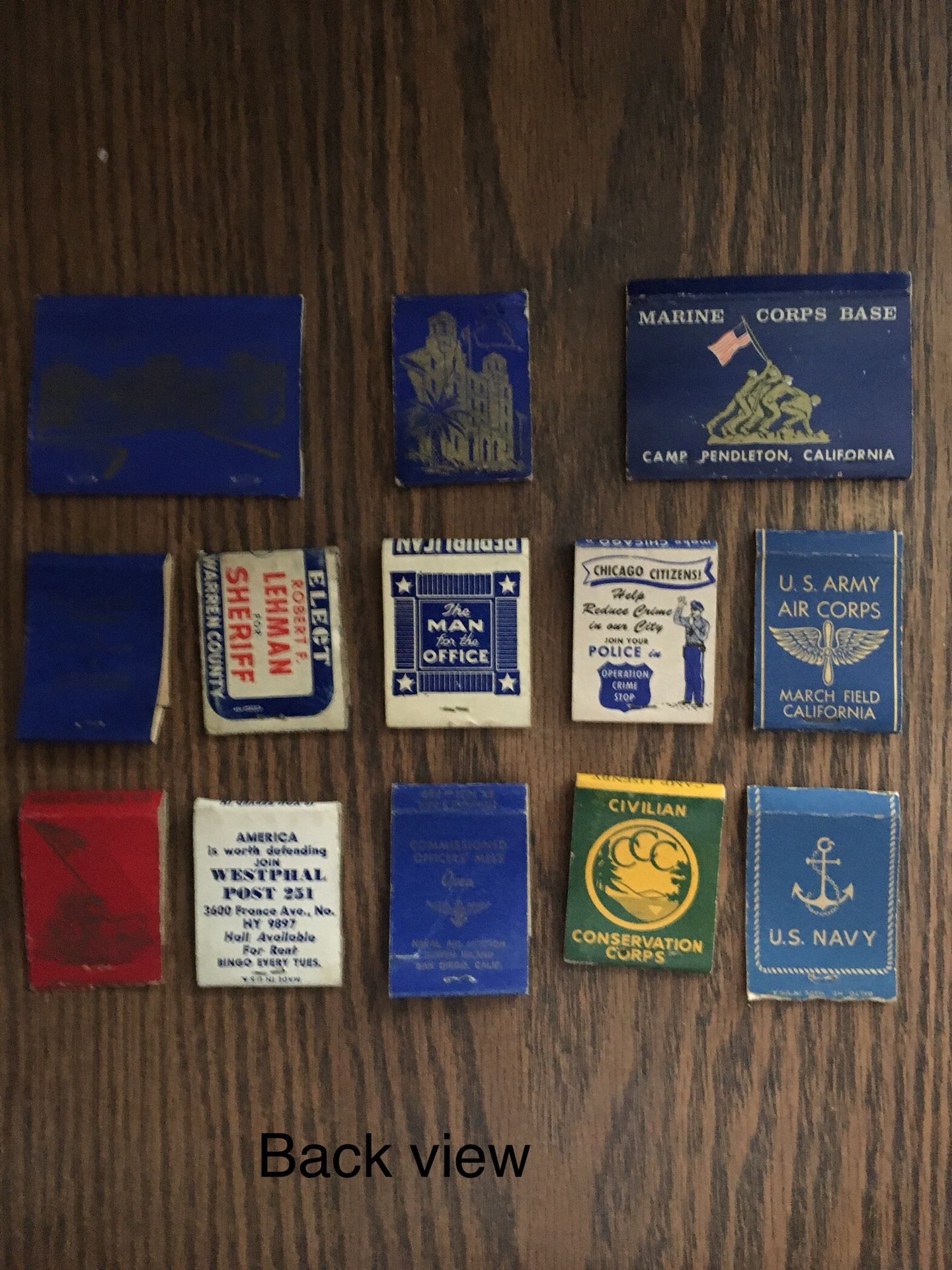 Vintage matchbooks Police sheriffs U.S. Navy