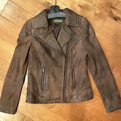 Genuine Leather Biker Jacket Size XS NEW