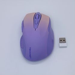 Tecknet M003 Cordless Wireless Optical Mouse with Receiver Purple / Pink TESTED