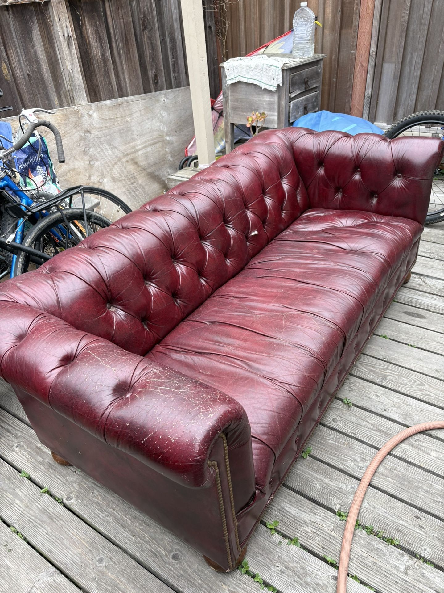Beautiful Red Leather Couch Sofa
