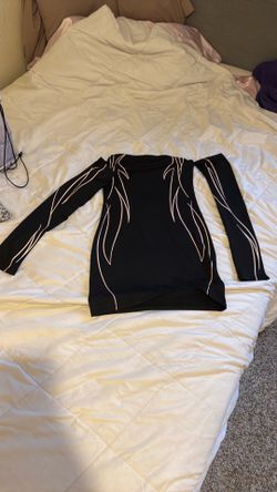 Black flame off shoulder dress