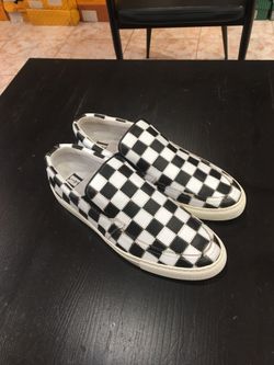 Tiled Leather Slip-on Sneaker 
