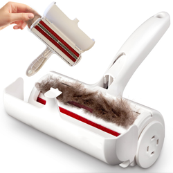 Reusable Pet Hair Roller with Built-in Chamber — Self-Cleaning Lint Roller for Furniture