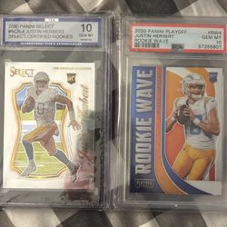 Justin Herbert Rookie Cards PSA 10 And ISA 10