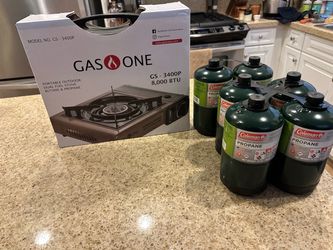 Camping Propane Stove with 6x propane bottles
