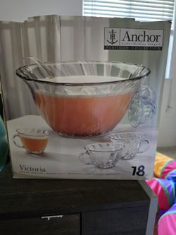 Glass Punch Bowl Set