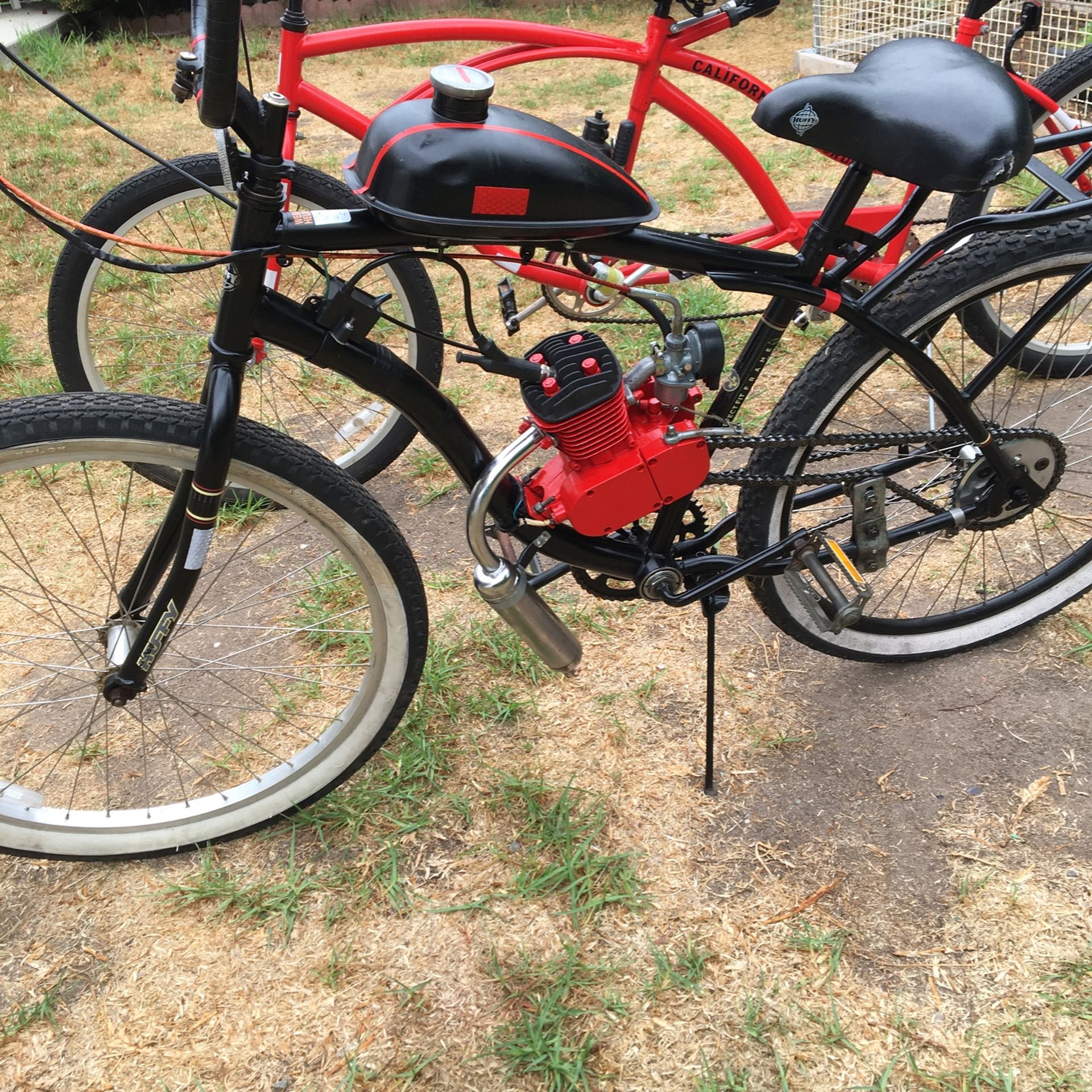 2  Beach Cruiser Bikes For Sale ,one With 2 Seats And 2nd one is Motorized Bike .