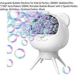 Rechargeable Bear Bubble Machine for Kids Parties