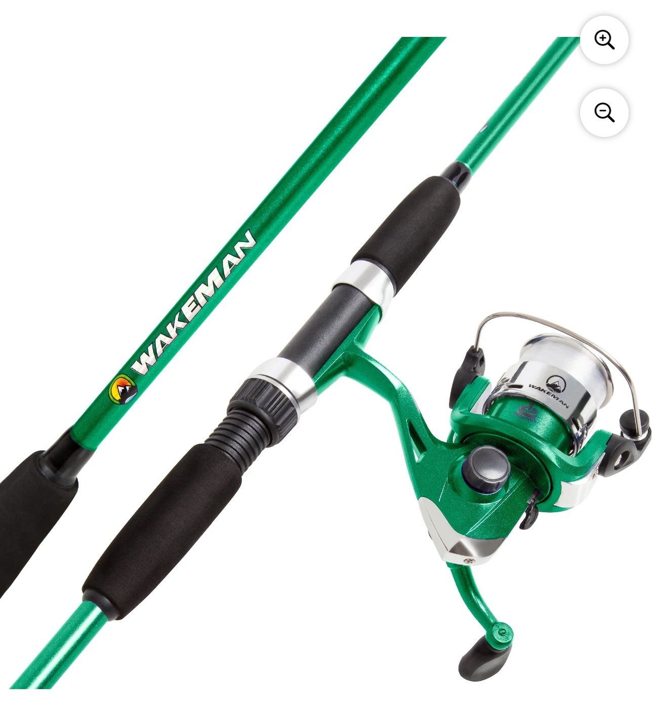 Fishing Rod and Reel Combo Spinning Reel Fishing Gear for Bass and Trout Fishing Great for Kids Green - Swarm Series by Wakeman