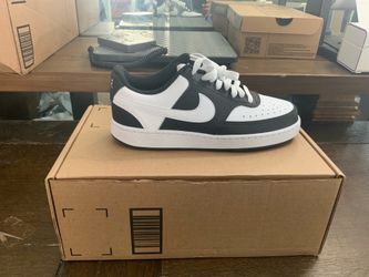 Nike Women’s Court Vision Low Next Nature Black White Sneakers 8