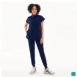 Uniform World Navy Blue Avant Set Scrubs, XL *BRAND NEW*