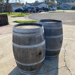 Wood Barrels Set