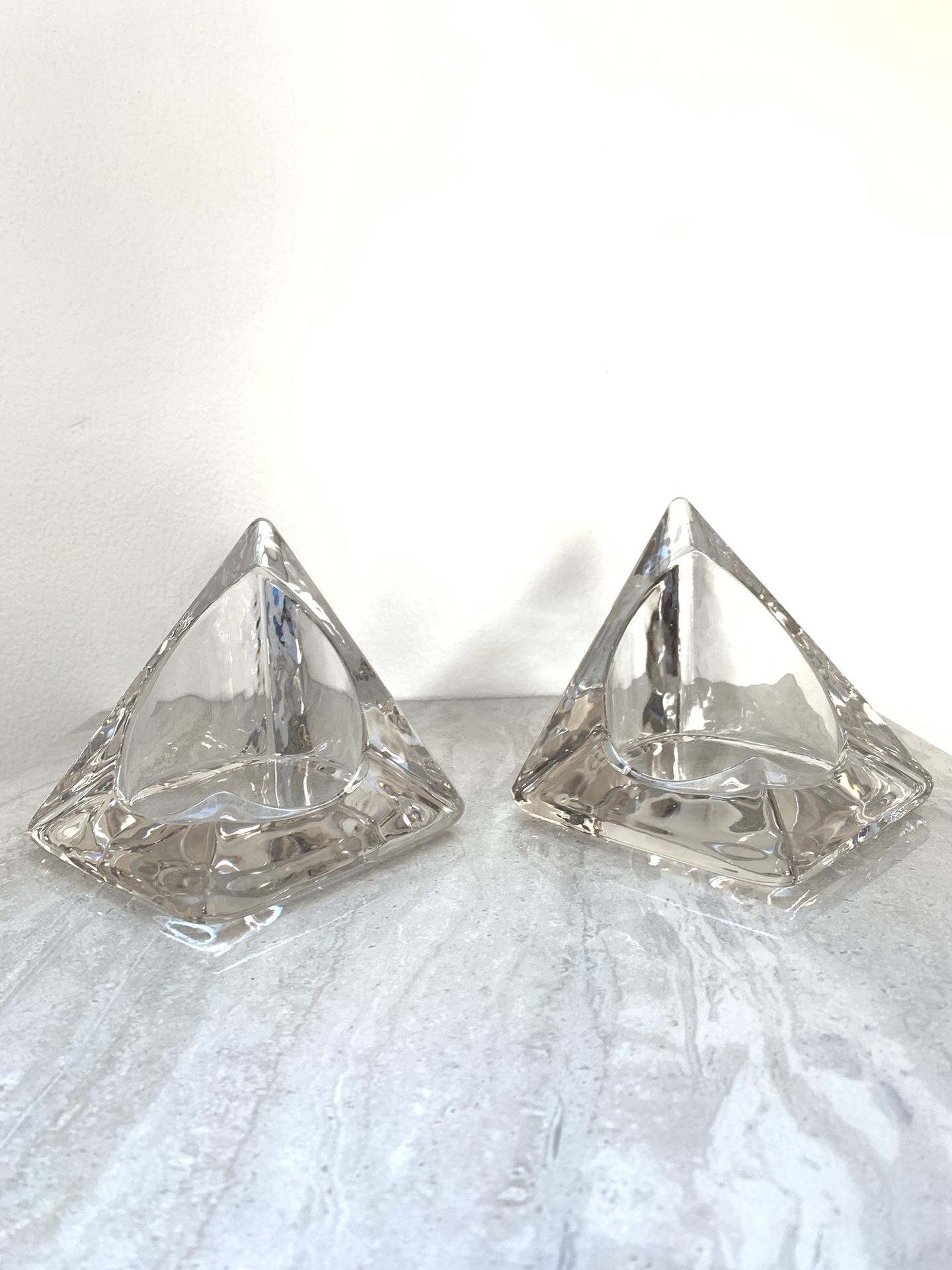 Vintage Mid 20th Century Nybro Swedish Candle Holder Bookends- a Pair