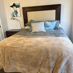 Queen bed frame with headboard