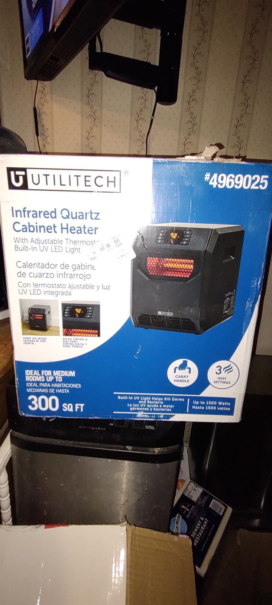 Utilitech Cabinet Heater W Remote Brand New In A Box